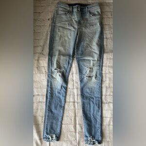 J Brand Maria Skinny Jeans Womens Size 26 Blue Distressed Mid Rise Stretch